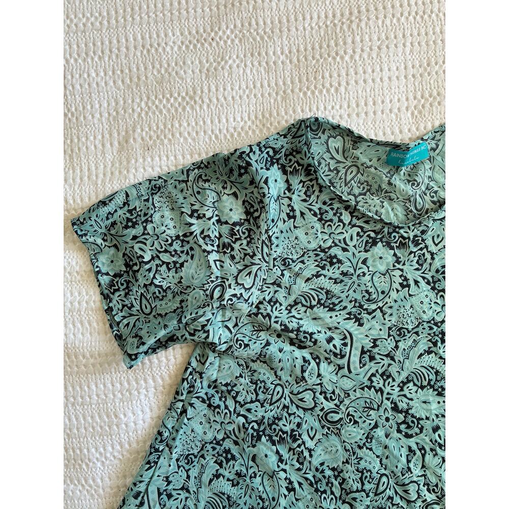 Rainbow Hawaii Inc Dress Silk Blend Patterned Hawaiian Caftan Oversized Vacation - Picture 10 of 10